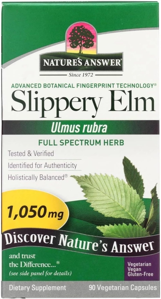 La réponse de la nature Slippery Elm.com Super Concentré supplément à base de plantes Apaisantes Mucous Membranes....