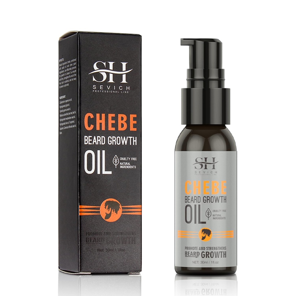 SEVICH Huile de croissance de Barbe de Chebe - Naturels African Chebe Essence Poudre, Humidité de Barbe Regrow et Lubrifiant et Renforcer la peau de Barbe Rafraîchir 30ml/ 1,0 fl.oz