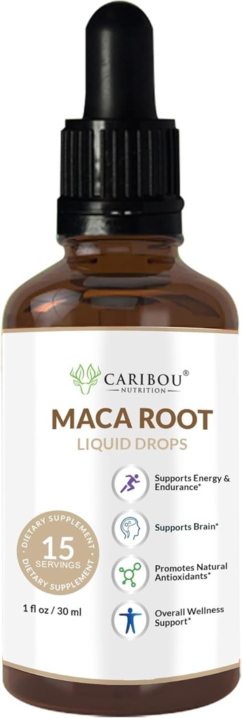 Graine de maca gouttes organiques liquides Extrait de racine de maca Supplément de maca pour l'humeur améliorée et la vitalité