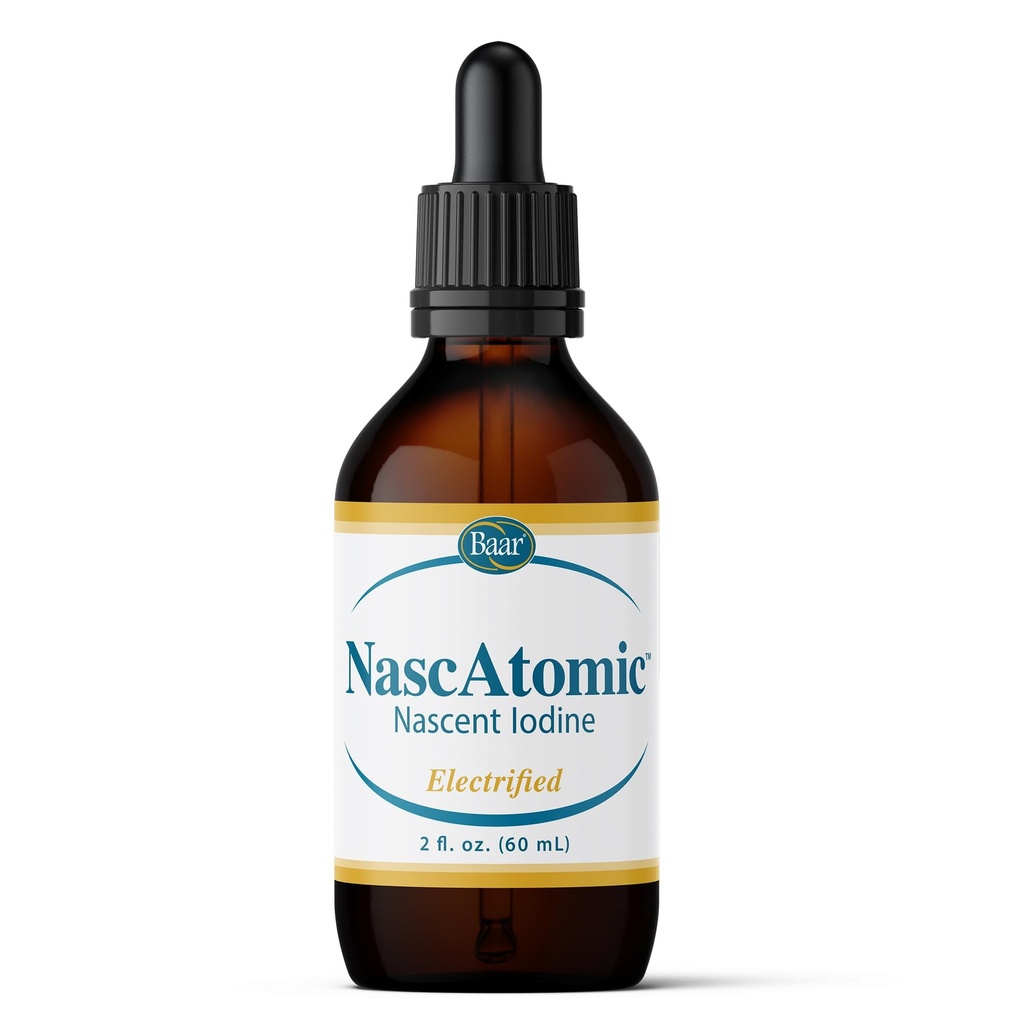 BAAR NascAtomic Électrified Nascent Iodine Liquid Drops, Potent 2% Formule pour l'énergie, Vitalité, Métabolisme Boost, Detox, Immune Support, la clarté mentale et la santé thyroïde, 2 fl oz (paquet de 1)