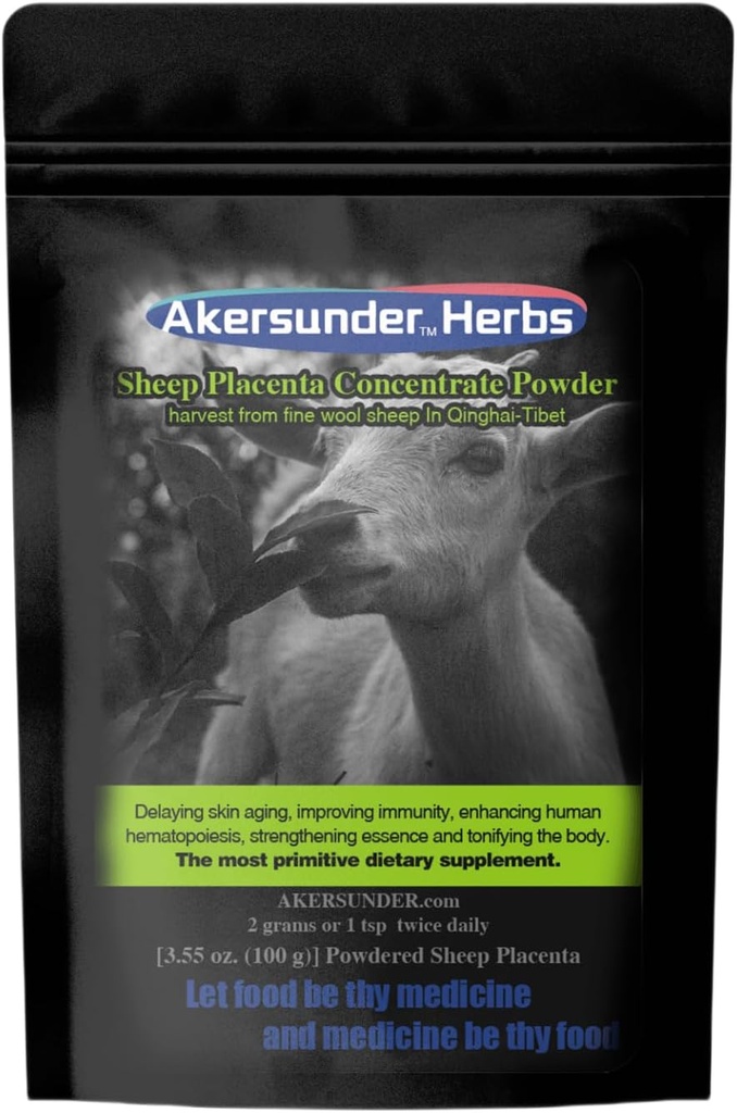 Plateau Qinghai-Tibet Sheep Ovine Extrait de Placenta Concentré de poudre séchée à froid 100 Grams, Goat Embryo Essence. Certifié biologique