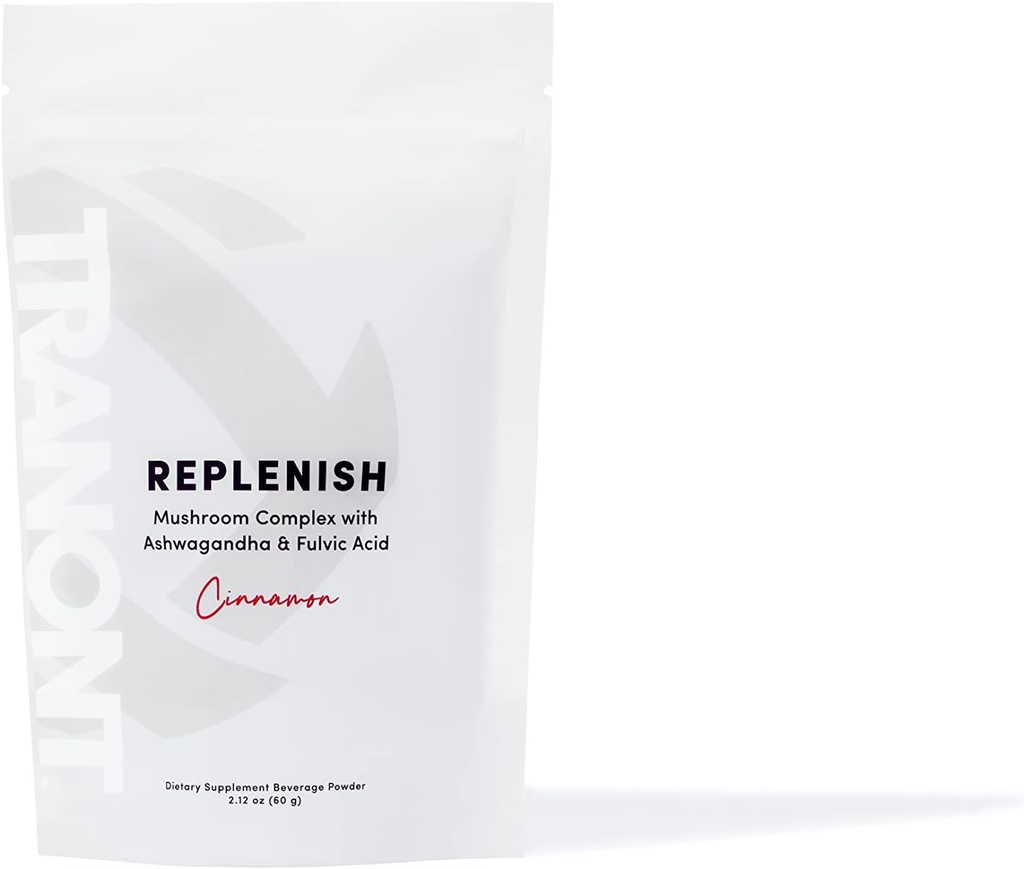 Tranont Reremplir Complexe de Champignons avec Ashwagandha et Acide Fulvic, Cinnamon Flavor - Supplément alimentaire en poudre de boisson - 2,12 oz (60 g)