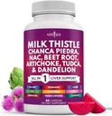 Nouveau Thistle de lait NAC Chanca Piedra Racine Artichaut Dandelion Racine Astragalus - Plus TUDCA & Ginger - 60 Nombre