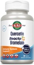 KAL Quercetin Reacta-C Bromelain Immune Supplément de soutien, 24 heures de défense immunitaire avec bioflavonoïdes, vitamine C 1000mg et quercétine 500mg, végétalien, sans gluten, garantie de 60 jours, 30 portions, 60 comprimés