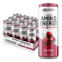 Optimum Nutrition Amino énergie Sparkling boisson d'hydratation, électrolytes, caféine, acides aminés, BCAAs, sans sucre, cerise juteuse, 12 Fl Oz, 12 pack (emballage mai Vary)