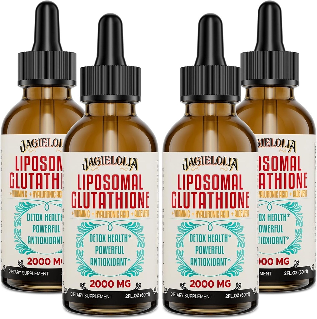 Liposomal Glutathion Liquid 2000MG – Supplément de détox antioxydant pour les femmes et les hommes, Vieillissement Défense, Fonction hépatique et énergie, avec acide hyaluronique + Aloe Vera + vitamine C, naturel et végétalien, 8 FL.OZ