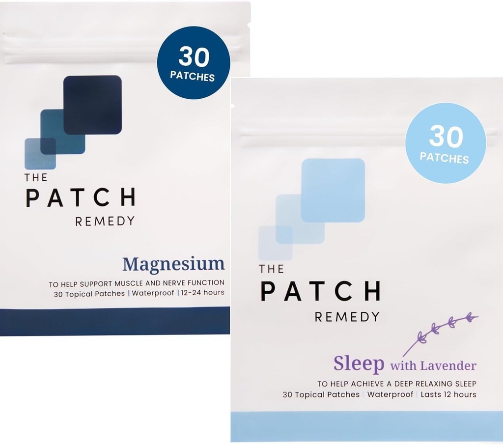 The Patch Remedy Sleep & Recovery Bundle - (60 Patches) Essential Evening Relaxation & Muscle Recovery Kit with Sleep Lavender Patch & Magnesium Glycinate Patch