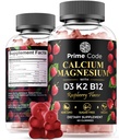 [ 5 en 1] Gommies de calcium pour les femmes et les hommes avec la vitamine de magnésium B12 Vitamine K2 & Vitamine D3.