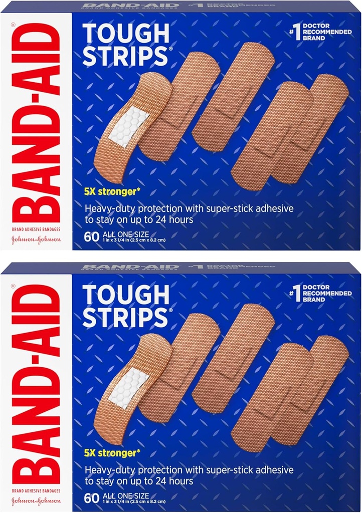 Bandes adhésives de marque Band-Aid pour l'entretien des plaies, protection durable pour les petites coupures et les éraflures, toutes de taille unique, 2 paquets