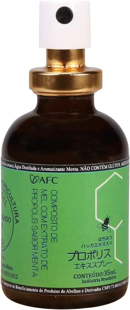 AFC Japon Extrait de propolis verte brésilienne avec vaporisateur de miel, 25% Extrait de propolis (35% Extrait sec), Riche en flavonoïdes (>3mg/mL) Composé de miel avec vaporisateur de propolis