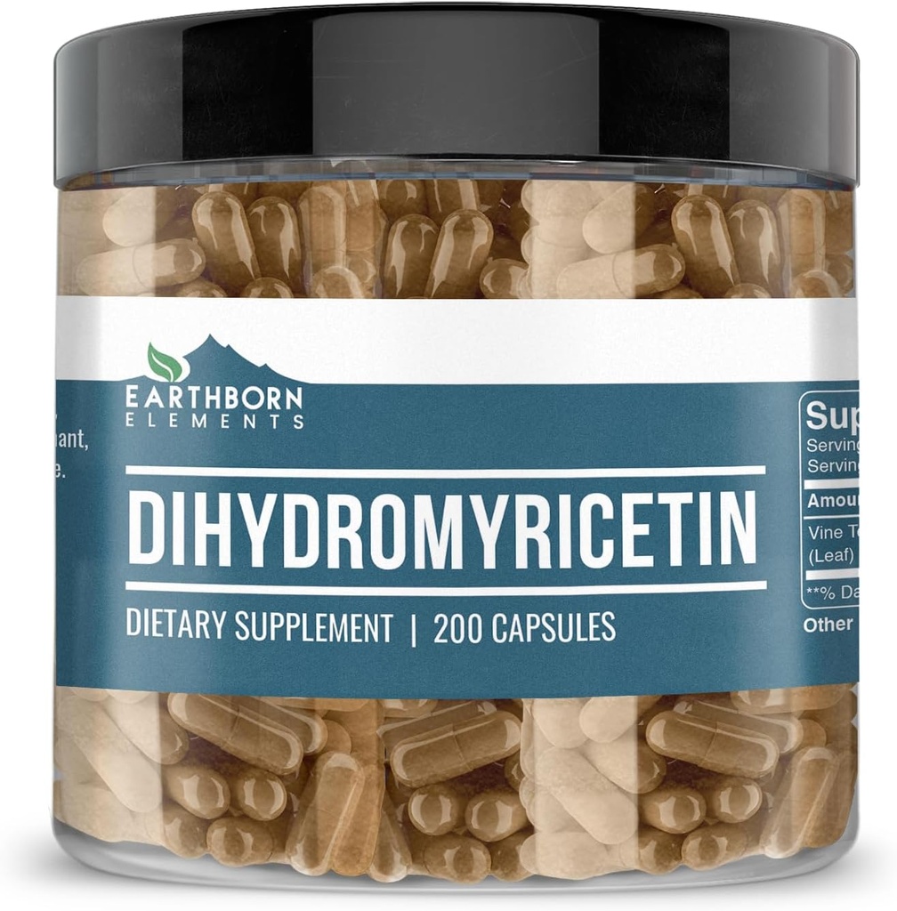 Éléments terriens DHM Dihydromyricetin 200 Capsules, pures et non diluées, sans additifs