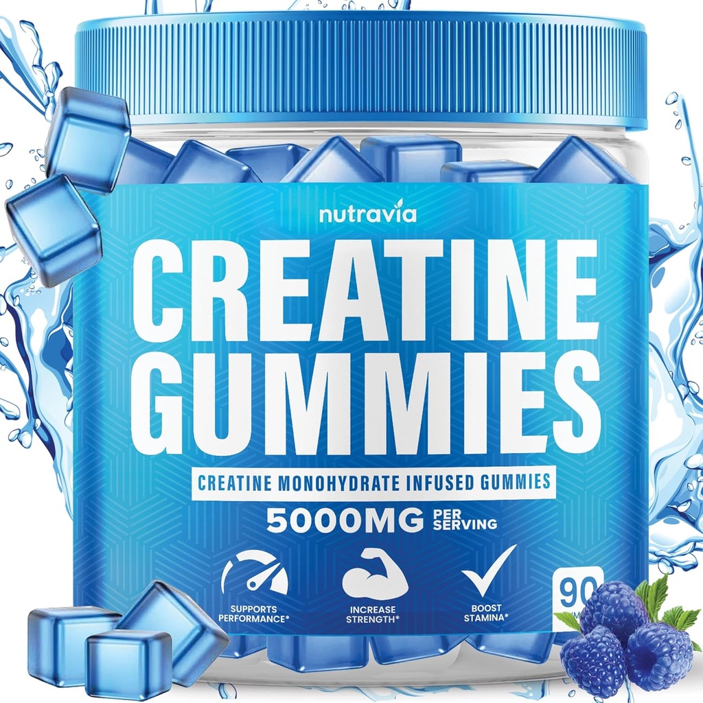 Gommies de Créatine Infusion avec 5g Monohydrate de Créatine pour hommes et femmes, Force, Endurance, Muscle Créatine instantanée, Micronised Clean HCL Creatina Monohidratada en Polvo (90 Gommies)