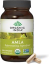 Organic India Amla Capsules Organic - supplément de vitamine à base de plantes de Gooseberry indien, supplément d'amla, soutien immunitaire, végétalien, sans gluten, ayurvédique, antioxydant, non-OGM - 90 capsules