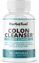 Colon Cleanse - Soutient le détox, la santé des gourdes et le dégel - Contient des herbes, des fibres et des probiotiques - Formule de nettoyage avancée avec poudre de musc de Psyllium, non-OGM, 30 capsules