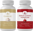 INGRÉDIENTS ORIGINAUX Ail et cidre de pomme Capsule de vinaigre (100 capsules chacune), Pas d'additifs ou de remplisseurs, laboratoire vérifié