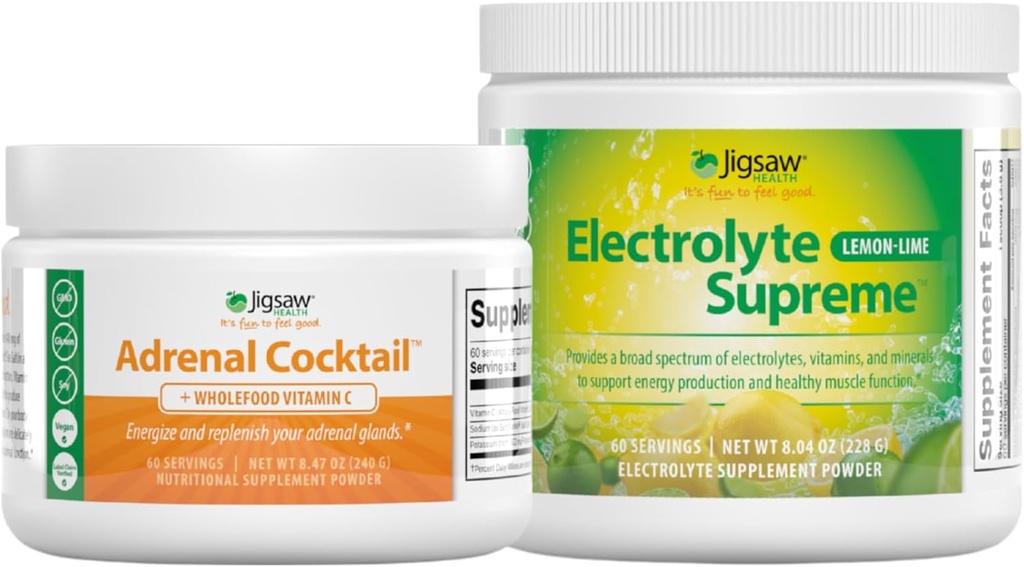 Jigsaw Health Bundle, 60 portions (Jar) et Electrolye Supreme (Lemon-Lime), 60 portions (Jar)