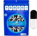 Capsuline Taille 4 Capsules de gélatine vides, Noir/Clear - 1000 Count.