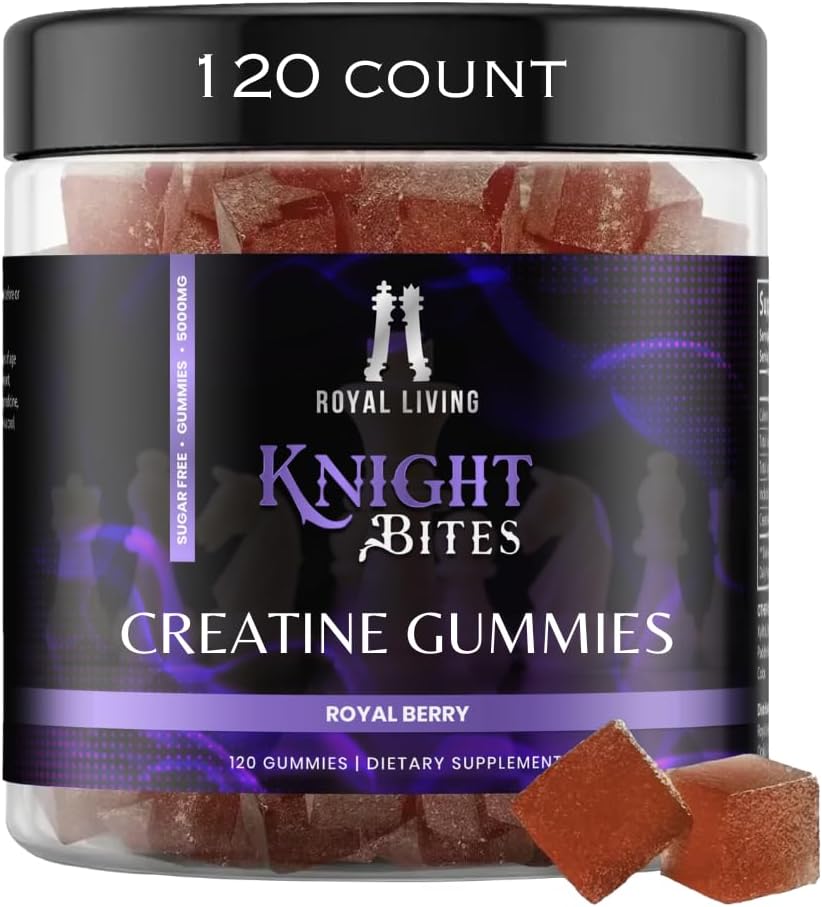 Sugar Free Creatine Monohydrate Gummies 5g for Men & Women, Chewables Creatine Monohydrate for Muscle Growth & Recovery, Vegan, Mixberry Flavor, 120 Count