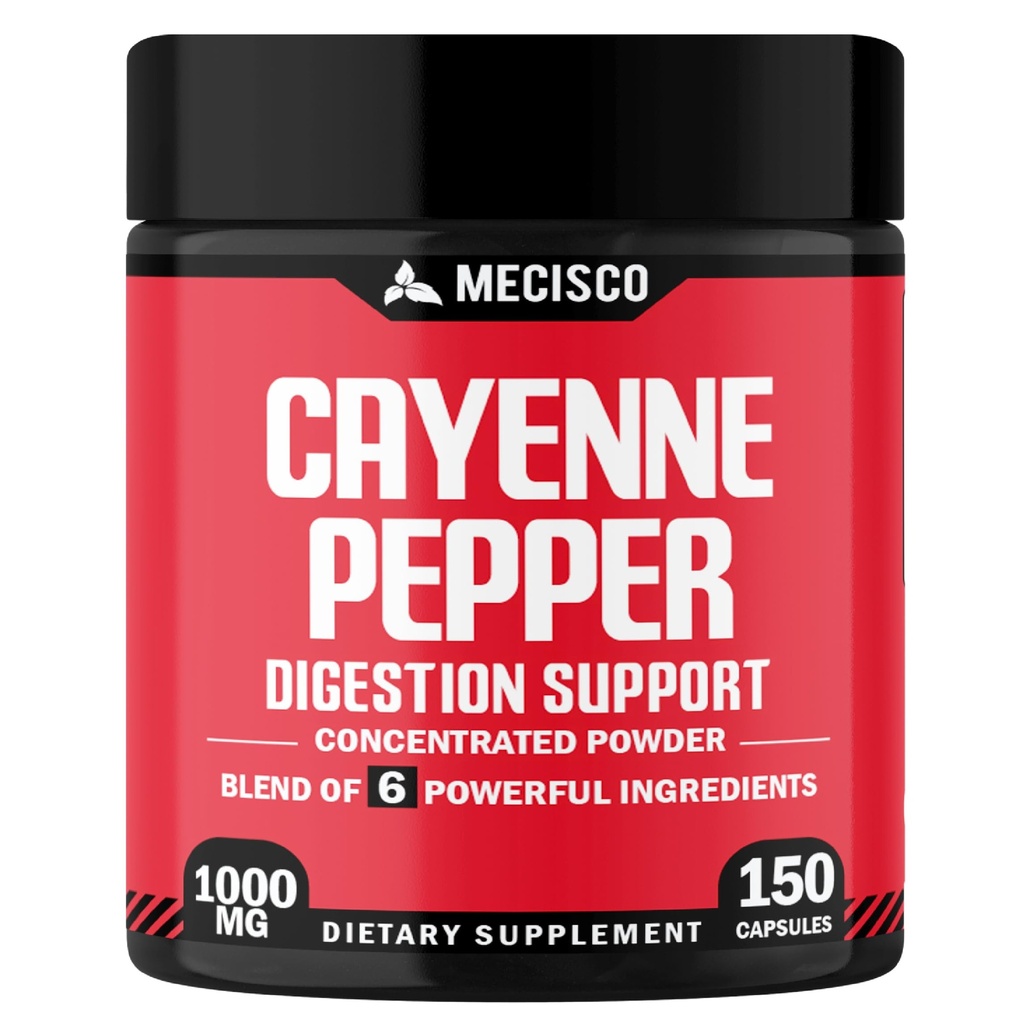 Cayenne Capsules de poivre avec racine de gingembre, racine de betterave et poivre noir et plus - 150 Capsules - 6in1