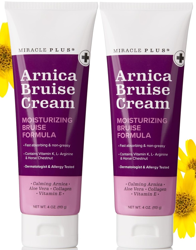 Crème Miracle Plus Arnica Crème Extra Strength Bruit Relief Lotion Pour Bruiser et Gonfler sur la peau.