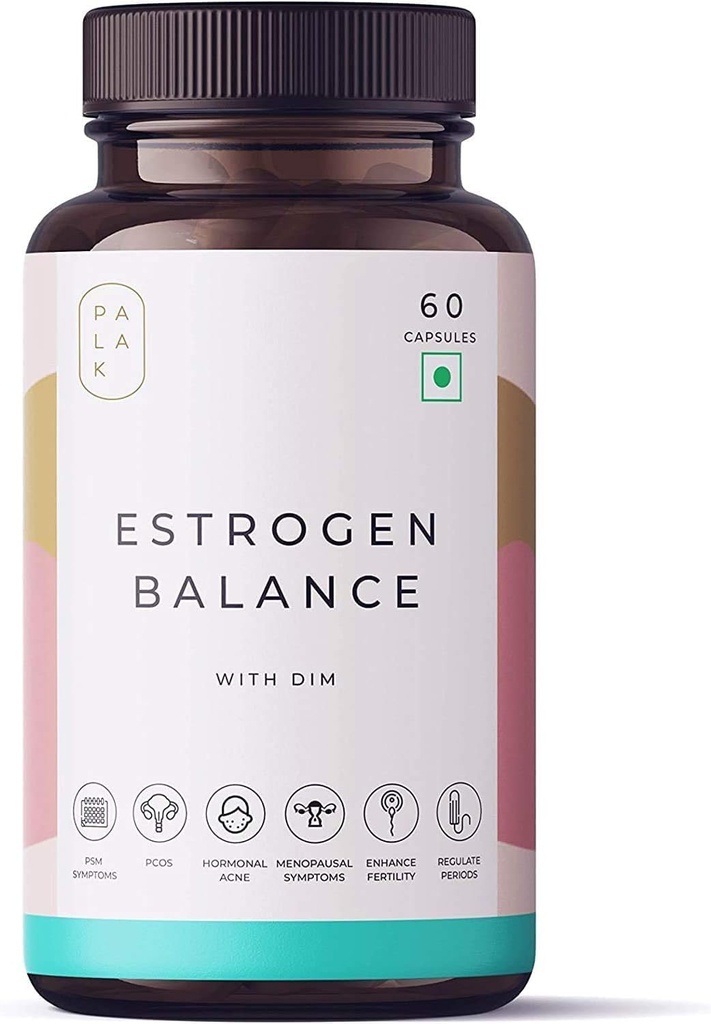 Palak Notes : Équilibre œstrogène Miduty avec DIM pour fibroïdes, syndrome prémenstruel, PCOS, poudre de racine Cohosh noire sans gluten et non OGM: 60 Capsules