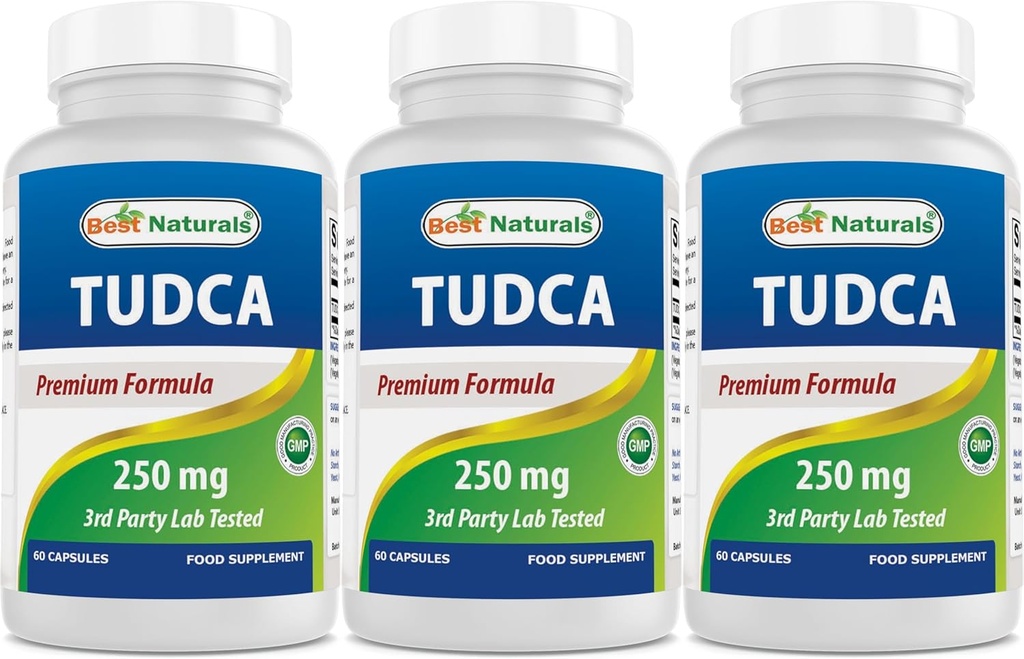 Meilleurs naturels TUDCA 250mg (acide tauroursodéoxycholique) - 60 gélules - 2 mois d'approvisionnement (compte 60 (paquet de 1)) (compte 60 (paquet de 3))