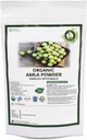 R V Poudre essentielle d'amla biologique 100gm/ 3,53oz/ 0,22lb- Emblica Officinalis Poudre de fruits d'amla pour cheveux USDA complément à base de plantes ayurvédiques certifié biologique dans une poche à fermeture éclair réutilisable et réutilisable
