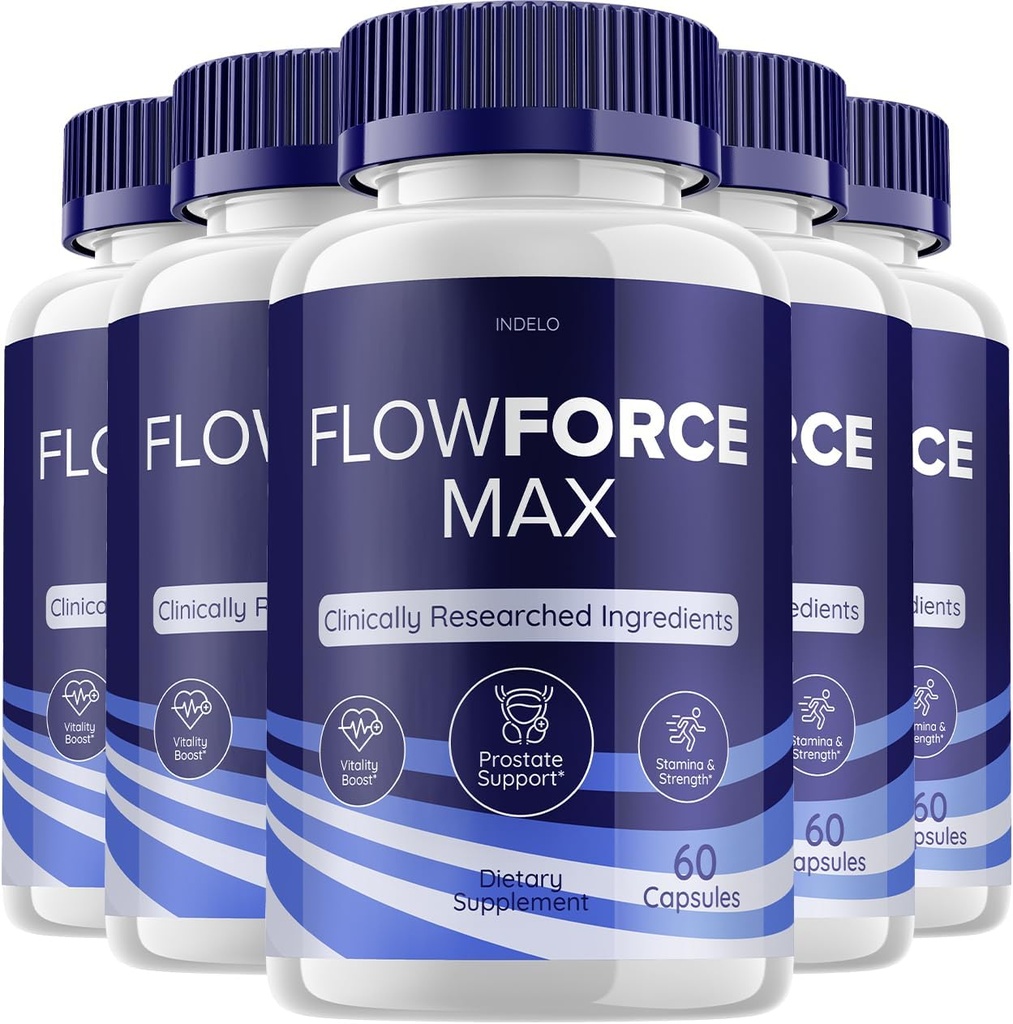 (5 Pack) FlowForce Max Supplément Énergie avancée, Supplément pour les hommes, Suppléments de contrôle de la force de débit Flowforce Max pour les hommes Santé, FlowForce Reviews (300 Capsules)