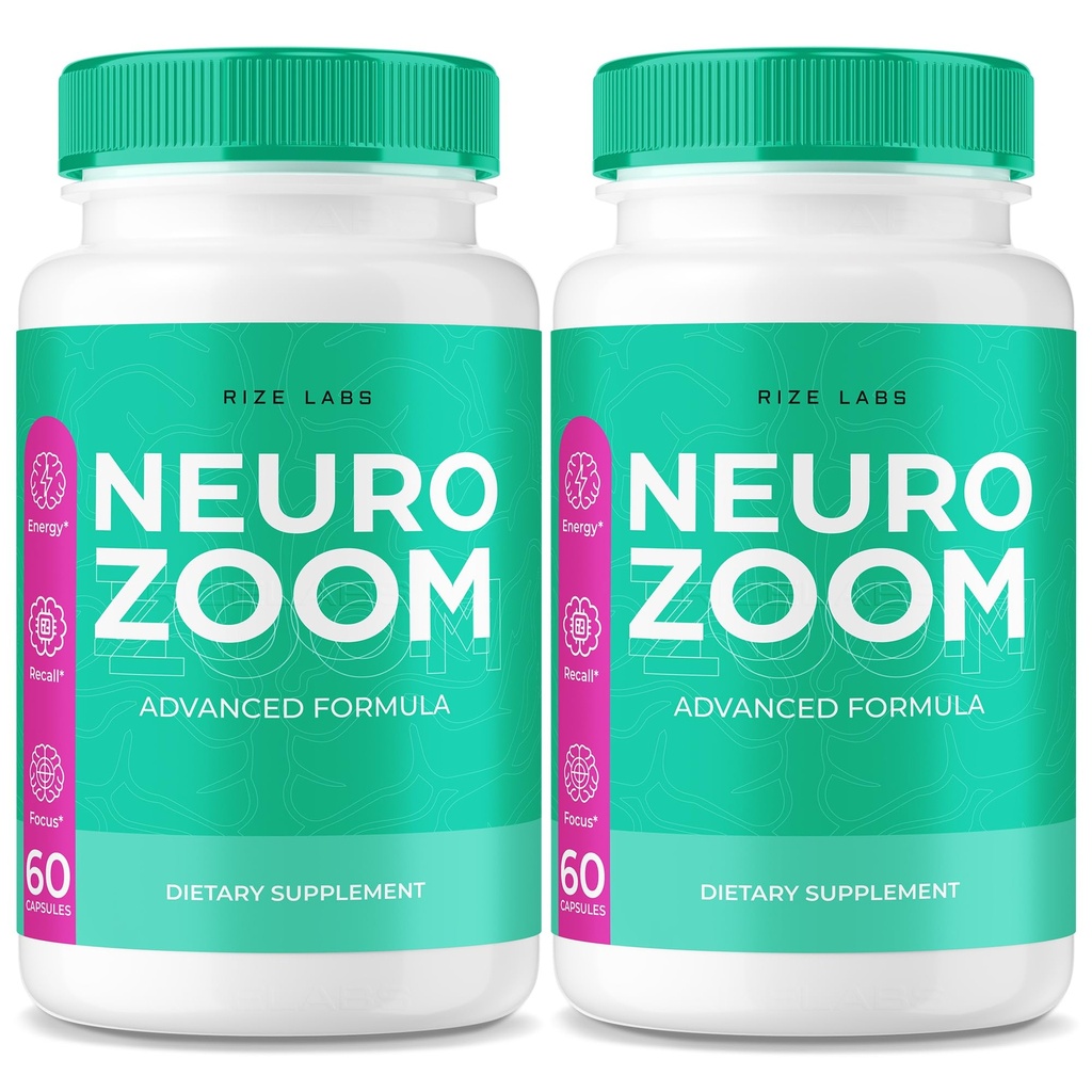 (2 Pack) Supplément Neuro Zoom, Neuro Zoom Formule de support de mémoire organique, Neuro Zoom pour réduire les effets négatifs du brouillard cérébral, Neuro Zoom utilisé pour stimuler la mémoire, NeuroZoom Reviews (120 Capsules)