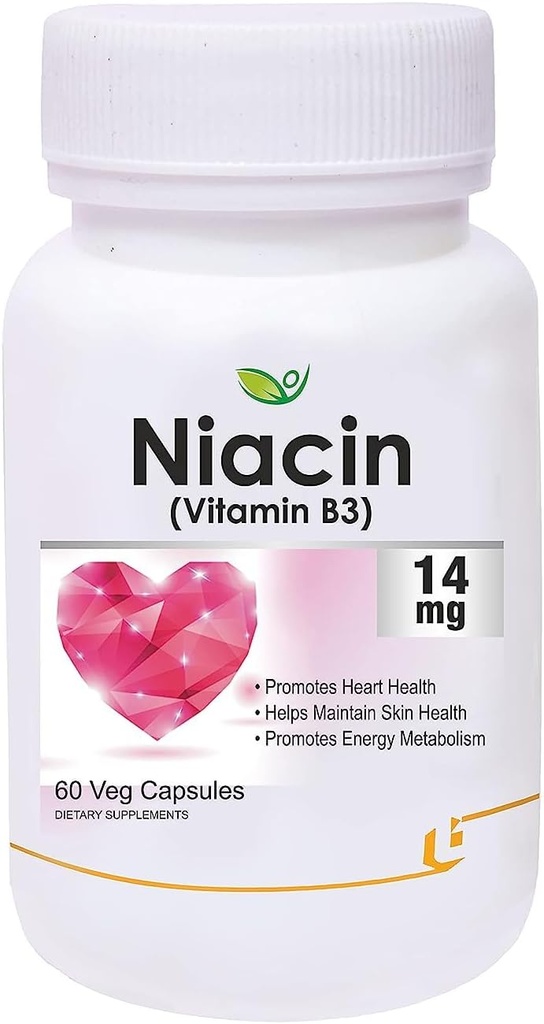 Nutraceuticals Niacine 14mg Vitamine B3 avec Inositol 50mg Supplément - 60 gélules