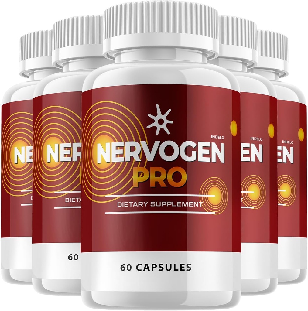 (5 Pack) Nervogen Pro Capsules, Nervogen Pro for Neuropathy Capsules, Nervogen Pro Advanced Formula Dietary Supplement, Vitamin C Zinc Enhanced - Nervogen Pro Reviews (300 Capsules)