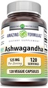 Formules étonnantes Supplément d'extrait Ashwagandha $ 125 Mg par service $ Capsules de légumes $ Non-GMO $ Sans gluten $ Fabriqué aux États-Unis (1 Pack, 120 Compte)