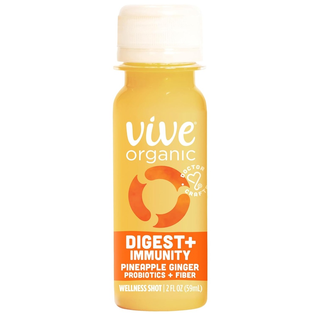 Vive Organic Digest + Immunity Ananas Ginger Wellness Shot, 2 fl oz bouteille