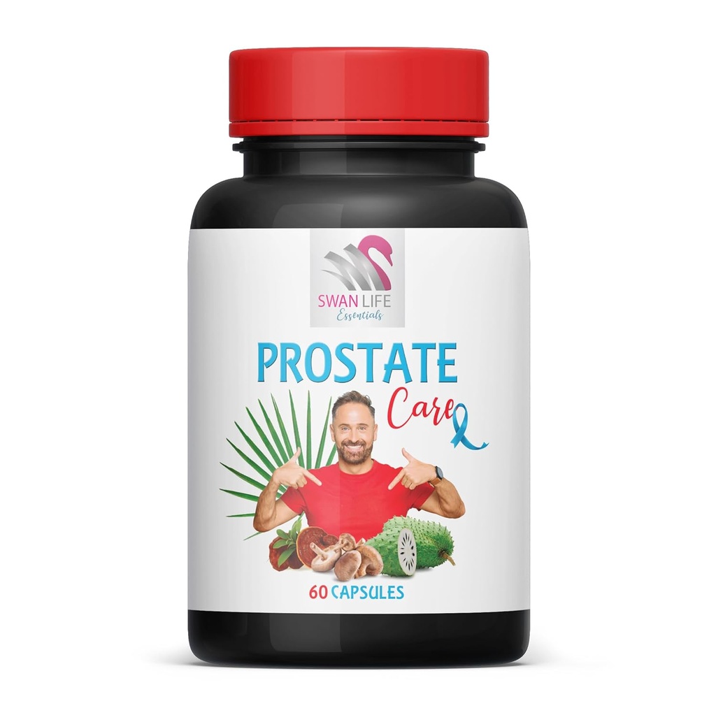 Prostate Support Saw Palmetto Supplement - Sting Nettle Leaf, Saw Palmetto, Red Raspberry, Graviola, Green Tea Leaf, Reishi Mushroom, 1 bouteille 60 Capsules
