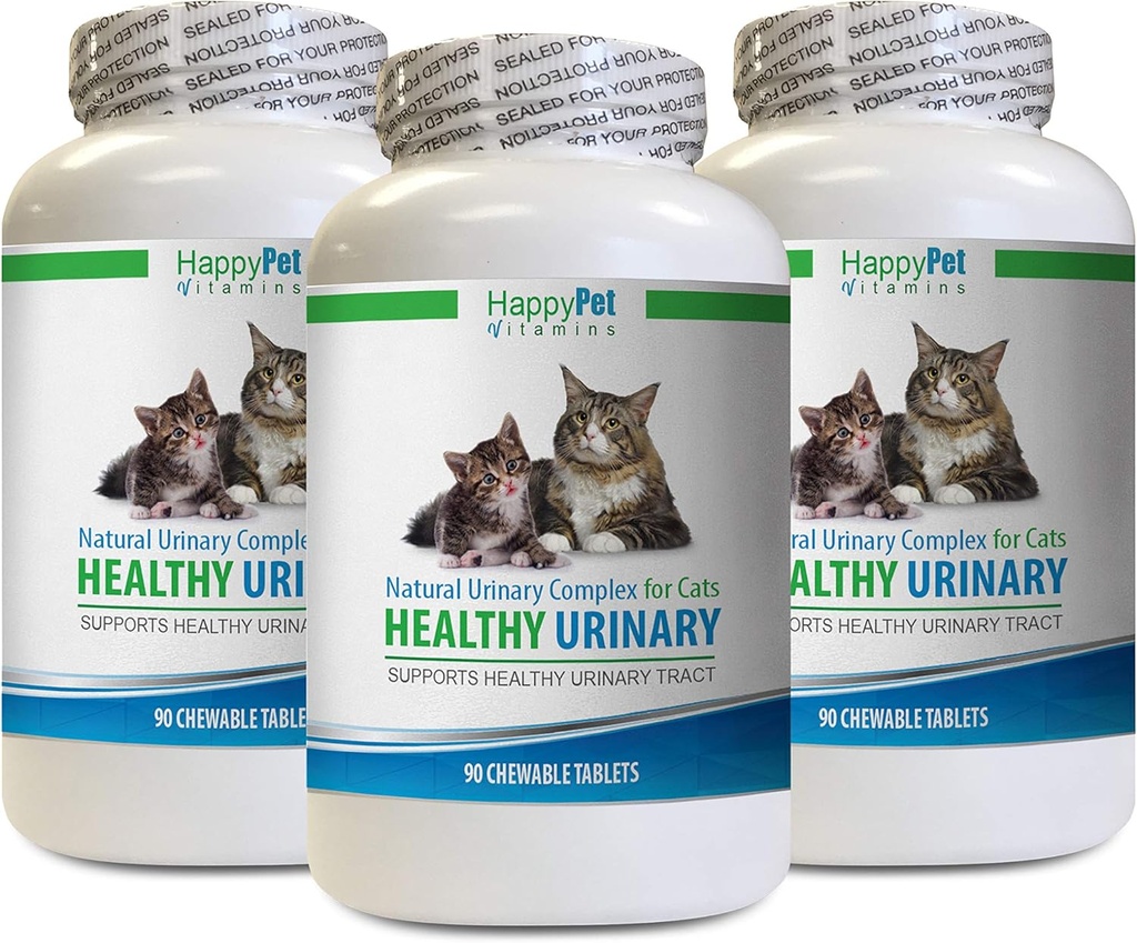 supplément pour chat - CAT Complexe urinaire sain - Solution UTI - Formule naturelle - chat Santé urinaire - 3 bouteilles (270 comprimés)