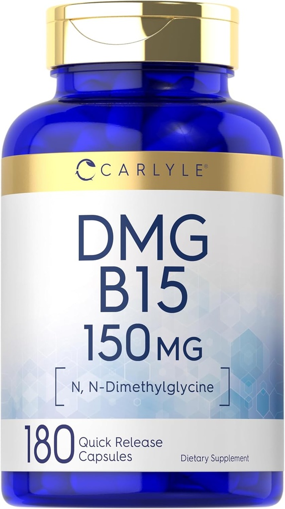 Complément DMG de Carlyle 150 mg de 180 gélules N-Diméthylglycine HCl.