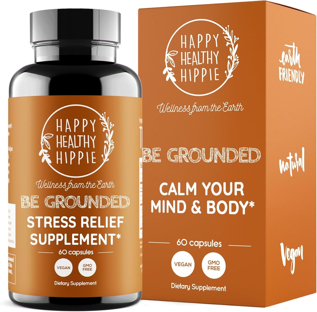 Happy Healthy Hippie Be soled Stress Relief Supplement – Pilules de lavande – favorise le calme et la relaxation.