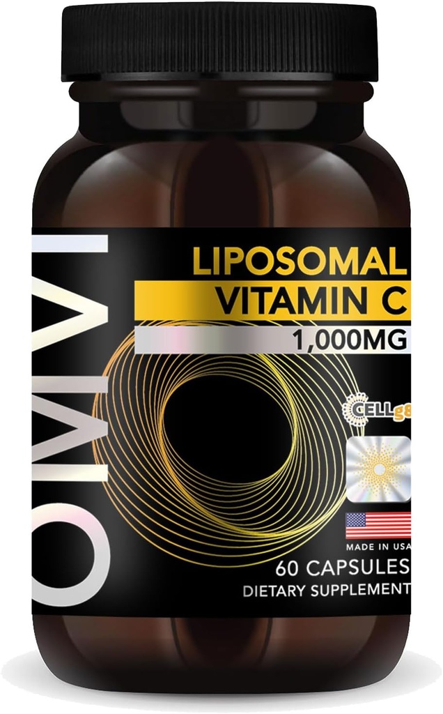 Formules Omvi, Vitamine Liposomique C 1000mg, Acid Ascorbique Haute Absorption, Supplément Antioxydant, Supports Système Immune et Booster Collagène, Vegan, Sans gluten, 60 Capsules, 30 Servir, Fabriqué aux États-Unis