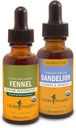 Support digestif et kit de désintoxication Herb Pharm - Comprend extrait de liquide de fenouil biologique certifié, 1 once et extrait de liquide de dandelion sans alcool, 1 once