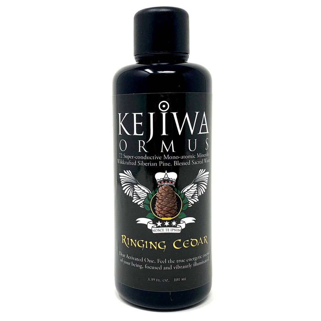 Kejiwa RING CEDAR Ormus: Minéraux d'Ormus monoatomique de pin sibérien pour l'activation du troisième œil, la vitalité et le soutien énergétique 3,4 fl oz