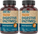 Deva Vitamines Vegan Enzymes digestifs plus supplément - Un mélange unique d'enzymes et d'herbes - 90 capsules (paquet de 2)