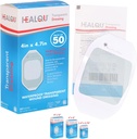 Dressing de film transparent 4" x 4,75" (50 Pack) – Bandes adhésives étanches pour douche post-chirurgicale, bouclier IV, soins post-tattoo, Patchs transparents respirants par HEALQU