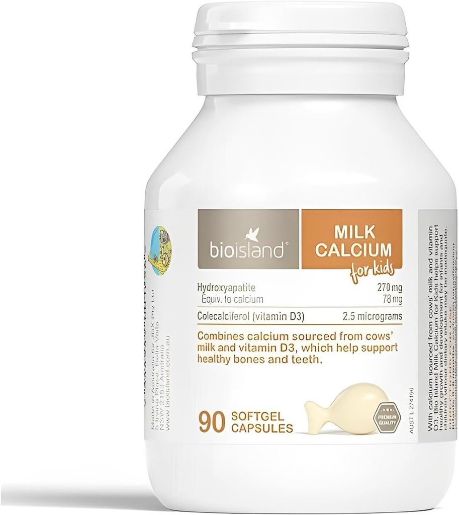 Bio Island Lait Calcium pour Enfants 90 Capsules