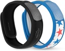 Bracelets anti-moustiques PARA'KITO + Pellets de Recharge, Bracelets de Mosquito, Huile de menthe poivrée, Repelleur de Mosquito gratuit DEET, Accessoires de randonnée, 2 Bracelets & 2 Recharges (Noir + Étoiles)