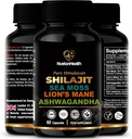 Shilajit, Sea Moss, Lion's Mane et Ashwagandha Capsules - Supplément complet de bien-être tout-en-un pour l'esprit, le corps et la vitalité - 60 Capsules Vegan
