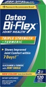 Osteo Bi-Flex Glucosamine Triple Strength Plus Supplément curmérique avec Curcumine pour le soutien et la portée de mouvement interarmées, 60 jours d'approvisionnement, 120 comprimés enduits, compléments nutritionnels mixtes santé