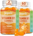 Vitamine B1 Gummies 100mg pour les adultes et les enfants, Thiamine B1 Supplément avec 600mg Calcium, Système nerveux Supports et Boost Energy, Orange Flavor, Non OGM, Vegan, 120 Gummies à croquer