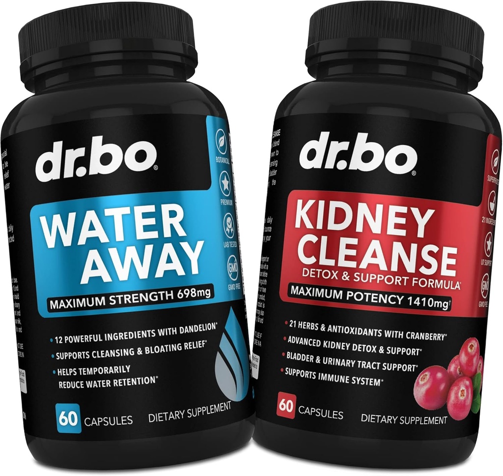 Water Pills Diuretics for Water Retention - Kidney Cleanse Detox Support Supplement - Away Herbal Diuretic Supplements - Help Repair Kidneys, Bladder Control & Urinary Tract Health Renal Formula