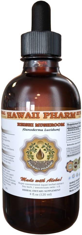 HawaiiPharm Reishi - Tonique des Empereurs (Ganoderma Lucidum) Extrait Teinture 4 fl.oz (120 Ml)