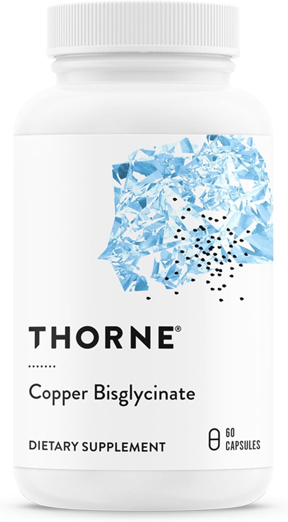 THORNE - Bisglycinate de cuivre - Supplément minéral de trace bien absorbé - 60 capsules